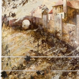  Victoria Kovalenchikova, Falling Leaves (3 parts), 2008, mixed media on canvas, 135x120 cm