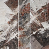  Victoria Kovalenchikova, "Miscere Caelum as Terras" (lat., Titus Livius) (triptych), 2009, mixed media on canvas, 130x230cm (Private collection The Netherlands)
